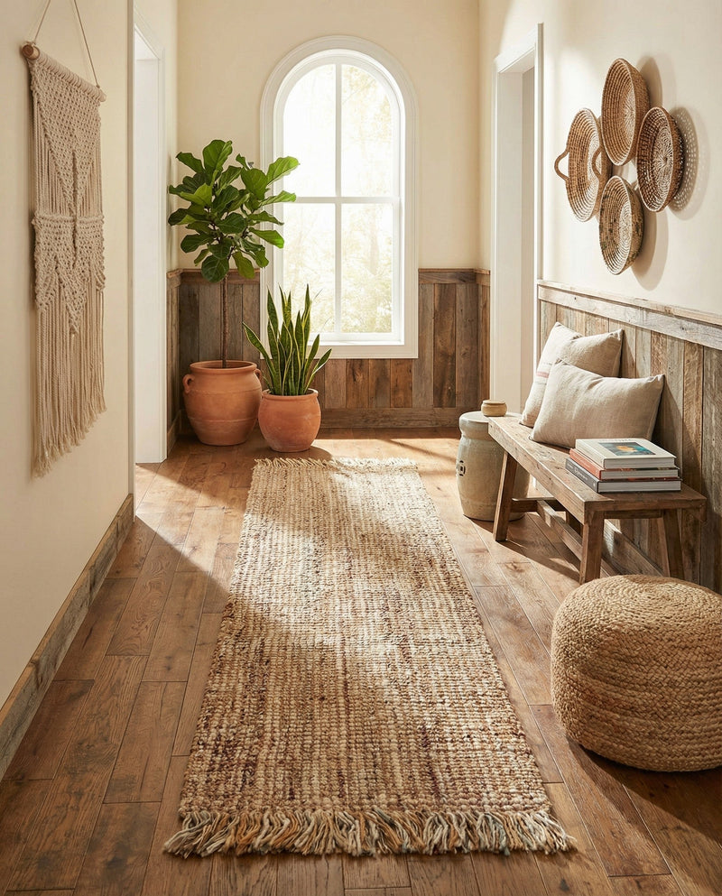 Savannah Jute Collection Area Rug - Tahoe Runner Natural  lifestyle 39