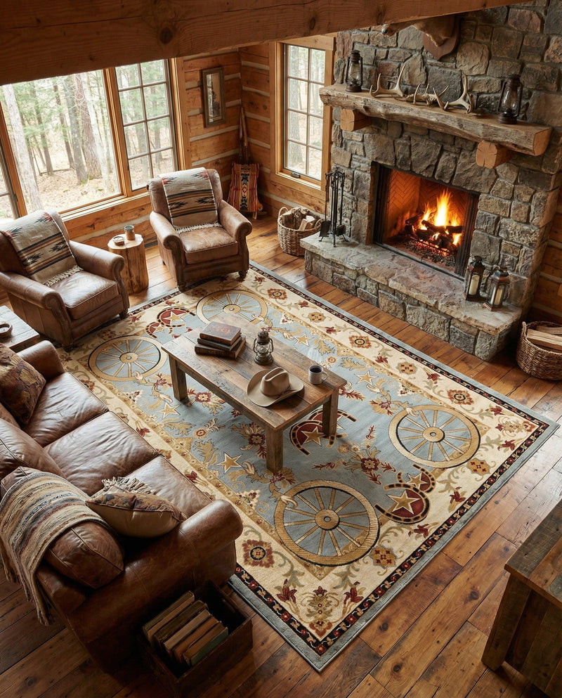 Frontier Trails Collection Area Rug -  Onyx Rectangle Blue  lifestyle 17