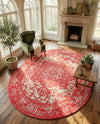 Georgetown Rugs Collection Area Rug - Dupont (Pink) Oval Pink  lifestyle 53
