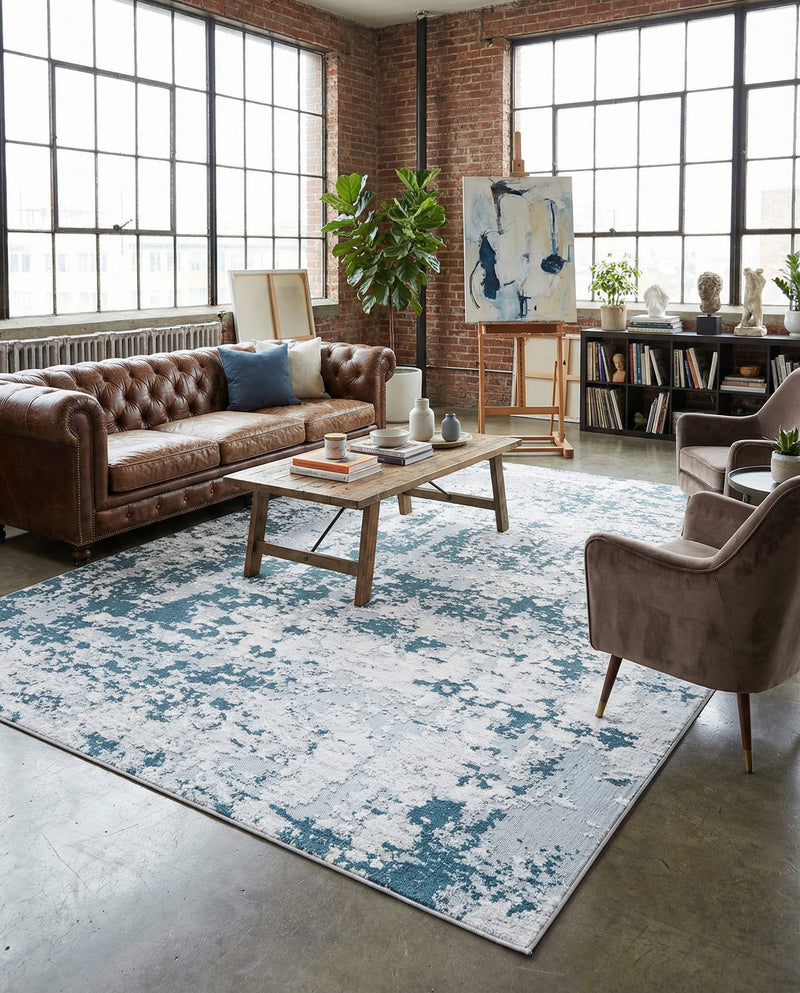 Cathedral Elegance Collection Area Rug -  Basilica Rectangle Navy Blue  lifestyle 70
