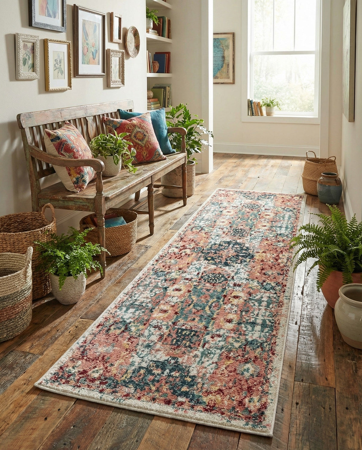 Savannah Elegance Collection Area Rug -  Azalea Runner Pink  lifestyle 132