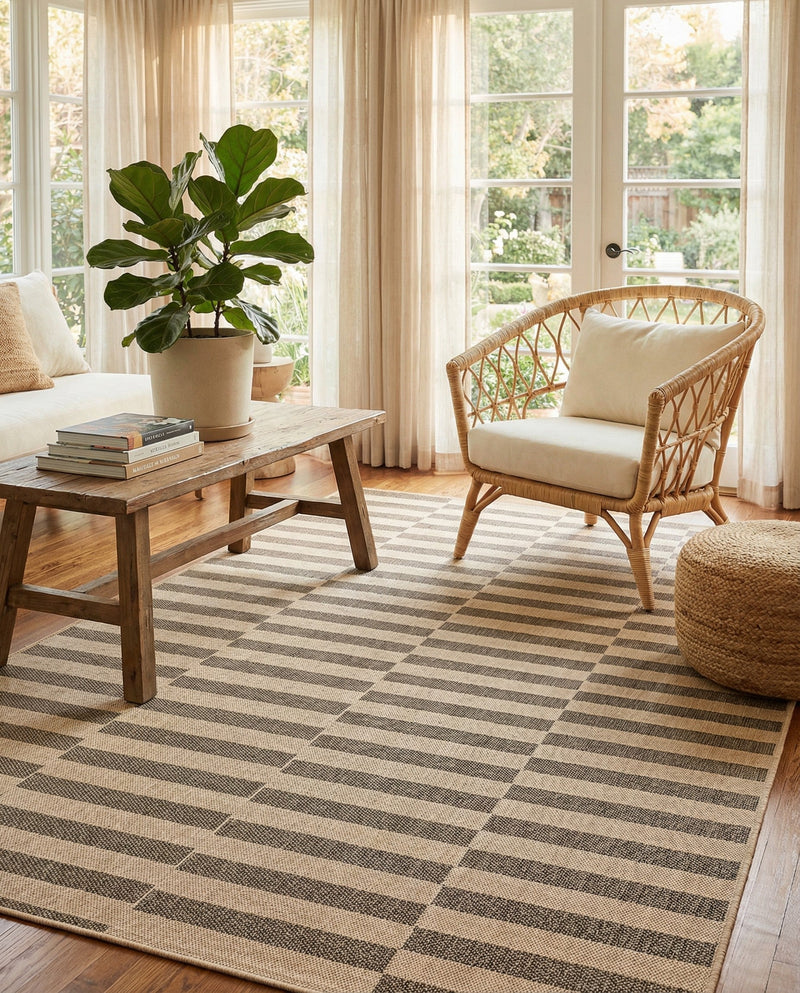 Sahara Sands Collection Area Rug -  Akhetaten Rectangle Natural and Brown  lifestyle 6