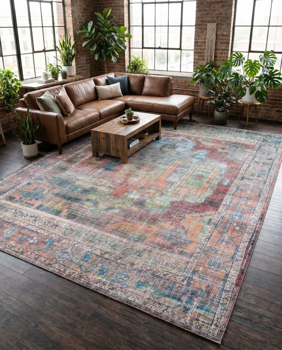 Zahara Oasis Collection Area Rug - Sahara Rectangle Multi  lifestyle 26