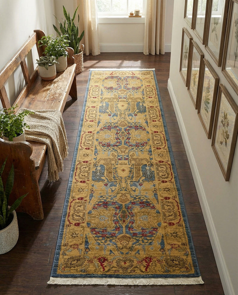Persian Elegance Collection Area Rug -  Khorramabad Runner Navy Blue  lifestyle 29