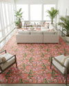 Seaside Blooms Collection Area Rug -  Kyoto Rectangle Coral  lifestyle 16
