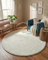 Alpine Plush Collection Area Rug -  Cortina (White) Round White  lifestyle 49