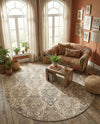 Gobi Sands Collection Area Rug -  Hami Round Beige  lifestyle 29