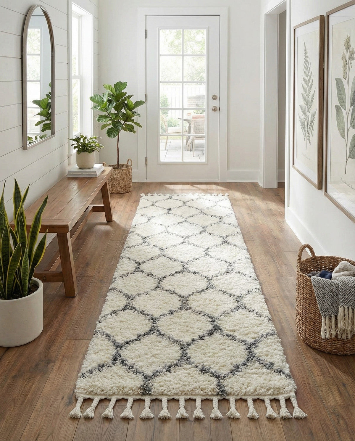 Cozy Cove Shag Collection Area Rug - Marina Runner Ivory  lifestyle 186