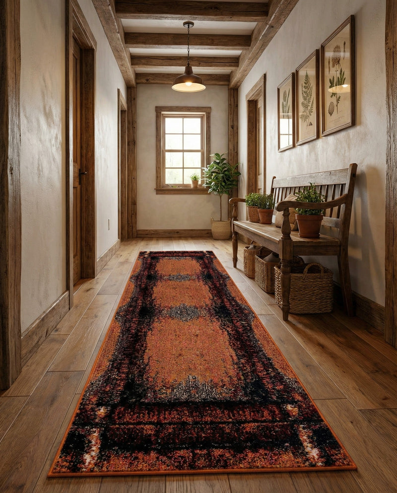 Marrakesh Elegance Collection Area Rug -  Sijilmasa Runner Orange  lifestyle 74