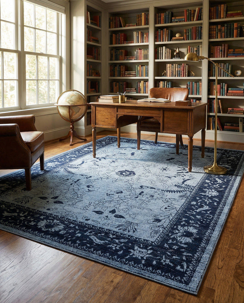 Horizon Collection Area Rug -  Apex (Blue) Rectangle Blue  lifestyle 22