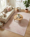 Seychelles Stripes Collection Area Rug - Mahe (Pink) Rectangle Pink  lifestyle 9
