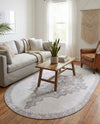 Heritage Elegance Collection Area Rug -  Winterthur (white Gray) Oval white Gray  lifestyle 28