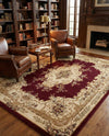 Versailles Elegance Collection Area Rug -  Vincennes Rectangle Red  lifestyle 7
