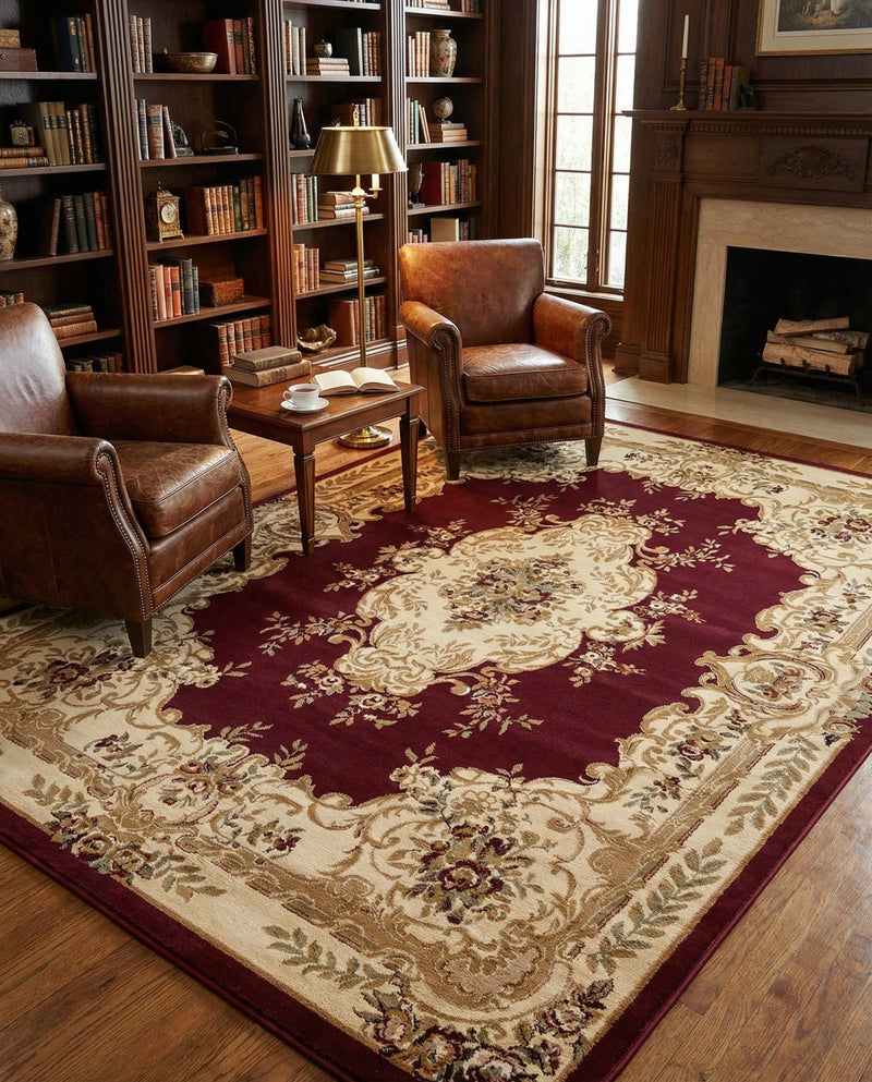 Versailles Elegance Collection Area Rug -  Vincennes Rectangle Red  lifestyle 7
