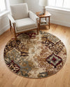 Bistro Lounge Collection Area Rug -  Piccolo Round Beige  lifestyle 39