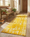 Brighton Stripes Collection Area Rug - Sussex (Yellow) Runner Yellow  lifestyle 63