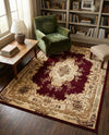 Versailles Elegance Collection Area Rug -  Vincennes Rectangle Red  lifestyle 8