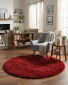 Eternal Plush Oasis Collection Area Rug -  Tranquility (Merlot) Round Merlot  lifestyle 74
