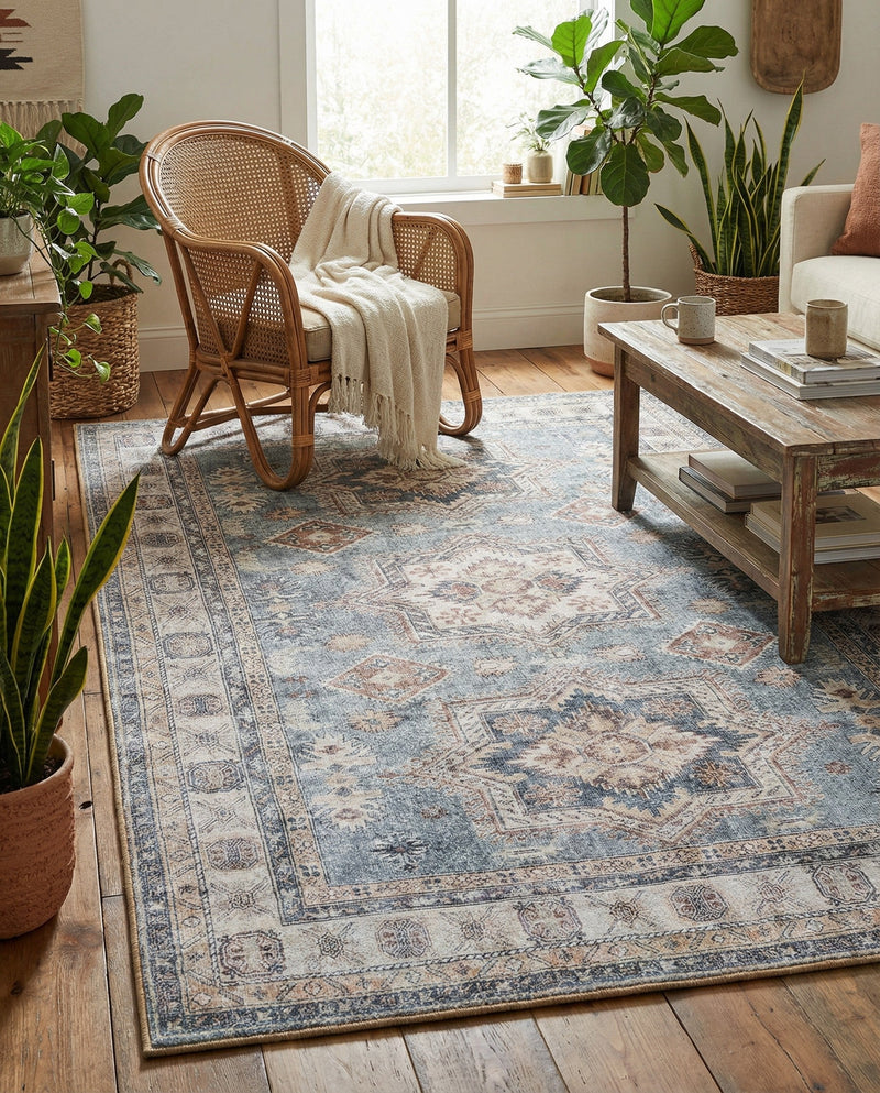 Heritage Elegance Collection Area Rug -  Neuschwanstein Rectangle Soft Green  lifestyle 42