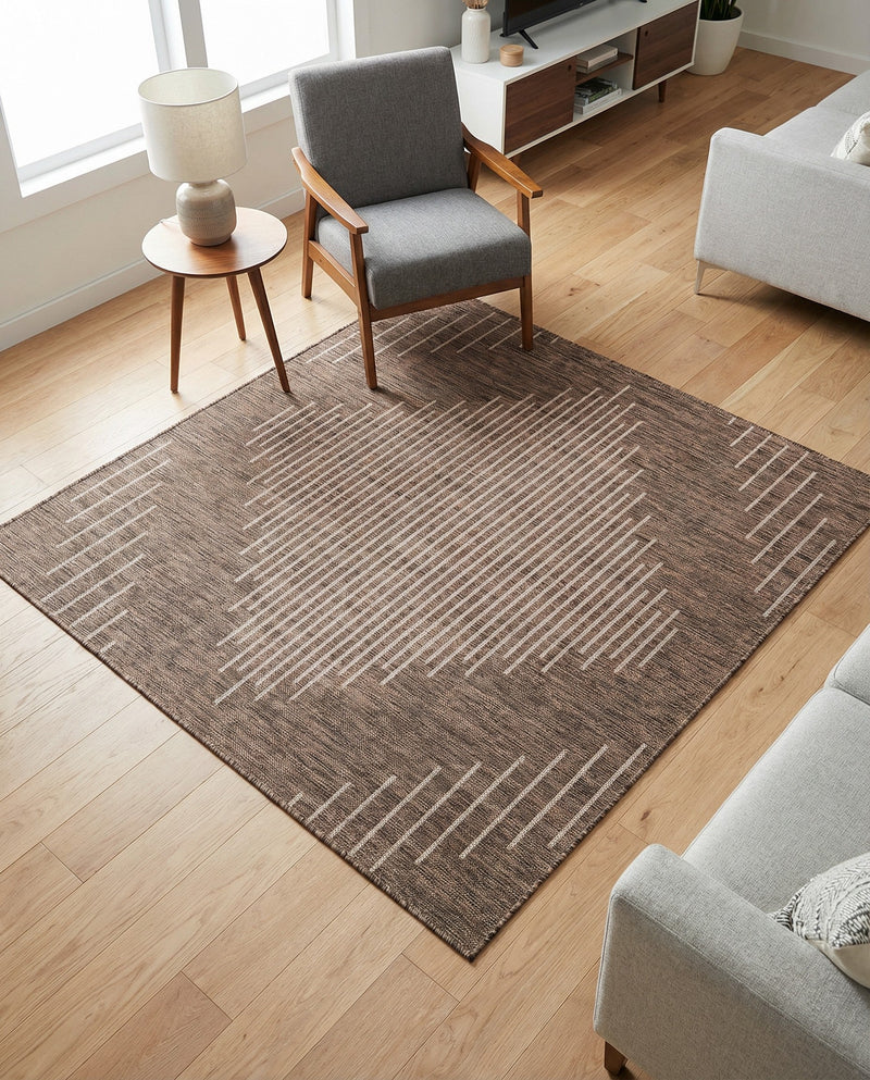 Urban Terrace Collection Area Rug -  Chelsea (Brown) Square Brown  lifestyle 13