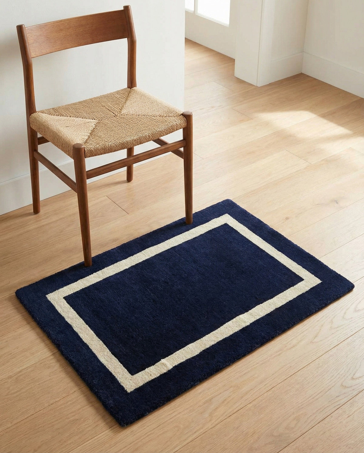 Savannah Borders Wool Collection Area Rug - Chatham Rectangle Cobalt Blue  lifestyle 43