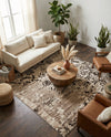Andes Summit Collection Area Rug -  Huascarán Square Chocolate Brown  lifestyle 54