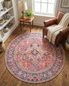 Heritage Elegance Collection Area Rug -  Alhambra Round Red  lifestyle 44