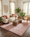 Berber Lattice Shag Collection Area Rug - Atlas (Light Pink) Rectangle Light Pink  lifestyle 9
