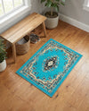 Tabriz Tapestry Collection Area Rug - Azerbaijan (Turquoise) Rectangle Turquoise  lifestyle 6