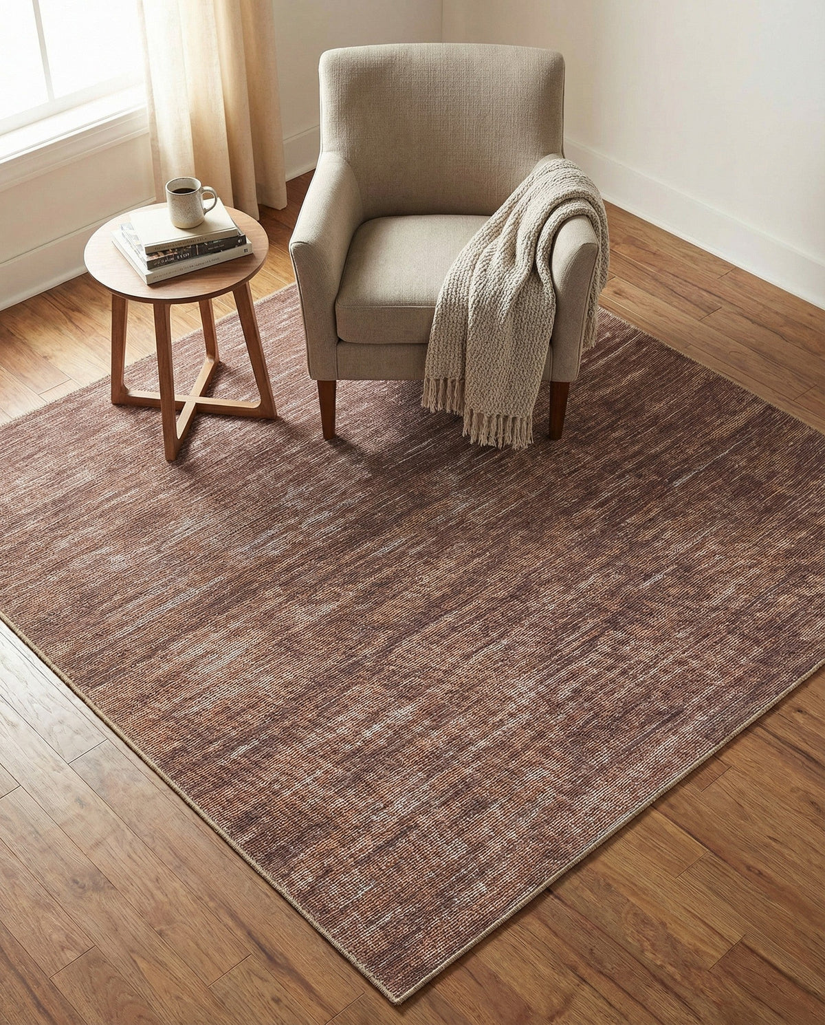 Sahara Essence Collection Area Rug - Oasis (Brown) Square Brown  lifestyle 93