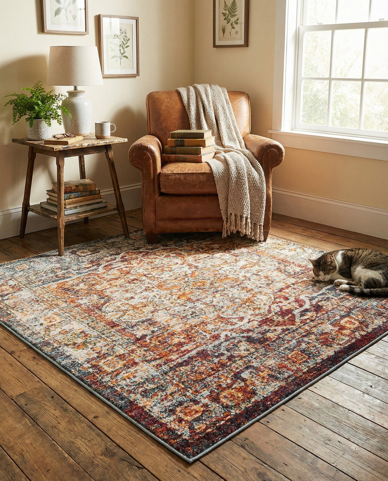 Savannah Soiree Collection Area Rug -  Everglade (Multi) Square Multi  lifestyle 36