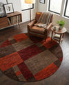 Autumn Meadow Collection Area Rug -  Sycamoreside (Multi) Round Multi  lifestyle 49