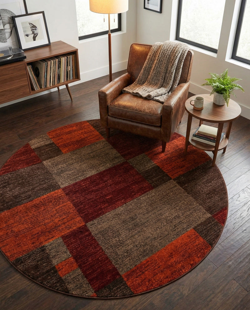 Autumn Meadow Collection Area Rug -  Sycamoreside (Multi) Round Multi  lifestyle 49