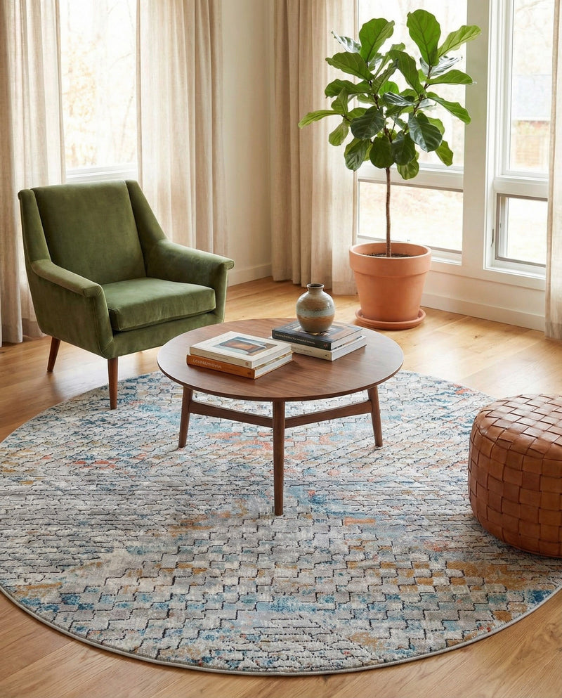 Dresden Elegance Collection Area Rug -  Freiberg Round Multi  lifestyle 57