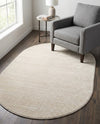 Bloomsbury Elegance Collection Area Rug -  Kensington (Ivory) Oval Ivory  lifestyle 75