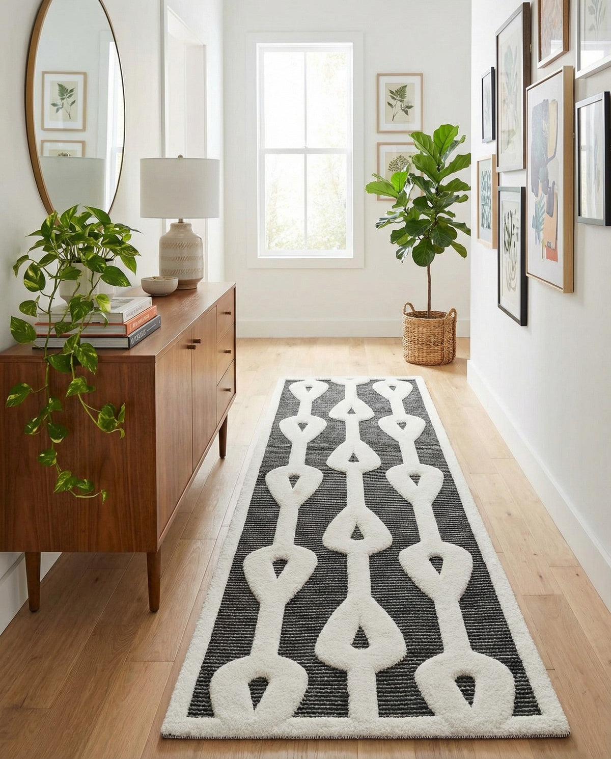 Monochrome Collection Area Rug -  Marble Runner Gray  lifestyle 107