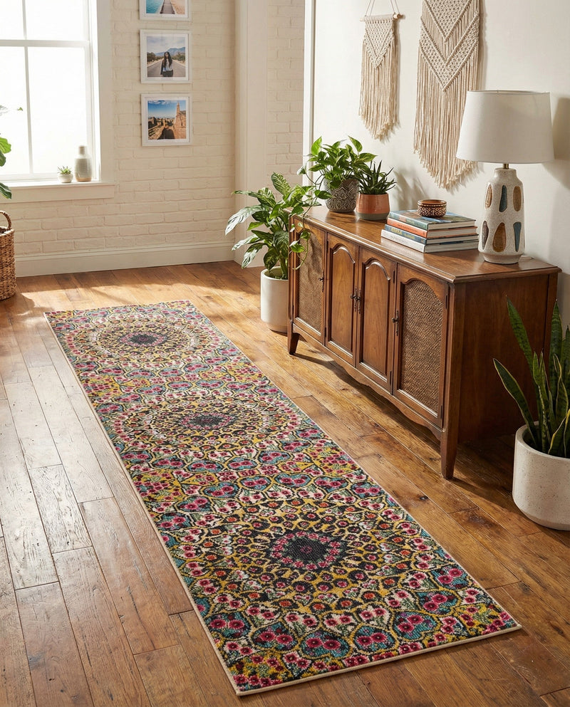 Venetian Tapestry Collection Area Rug -  Burano Runner Multi  lifestyle 27