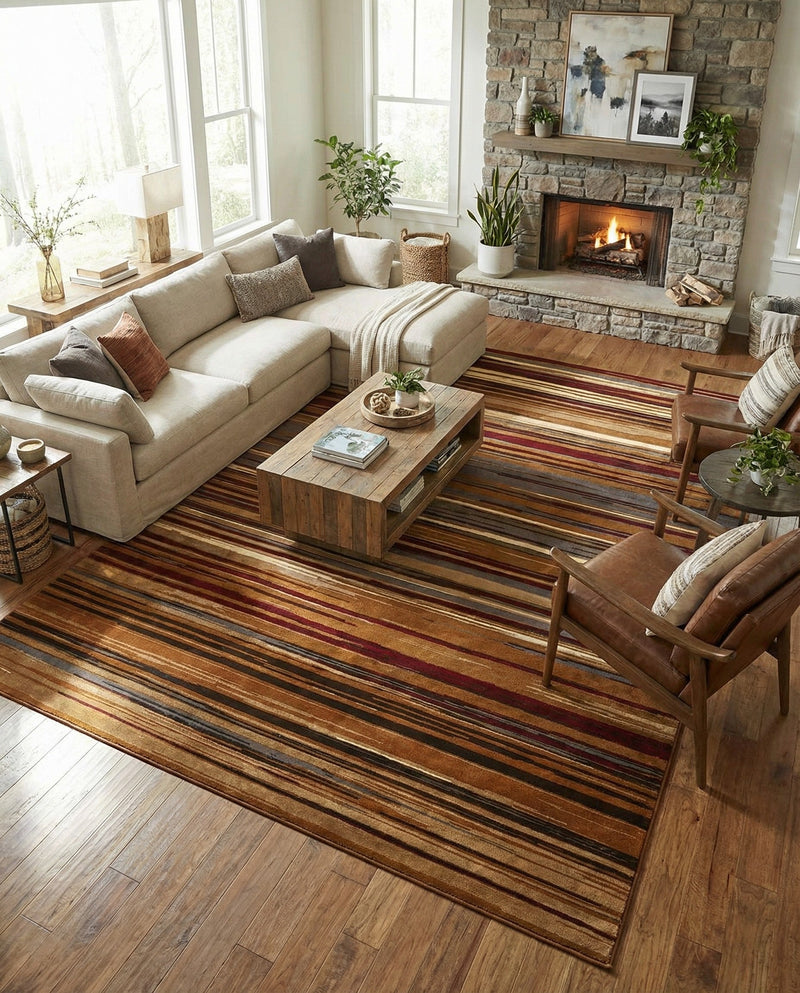 Bistro Lounge Collection Area Rug -  Americano Rectangle Beige  lifestyle 12