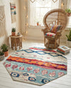 Colorburst Oasis Collection Area Rug -  Lagoon Octagon Multi  lifestyle 39