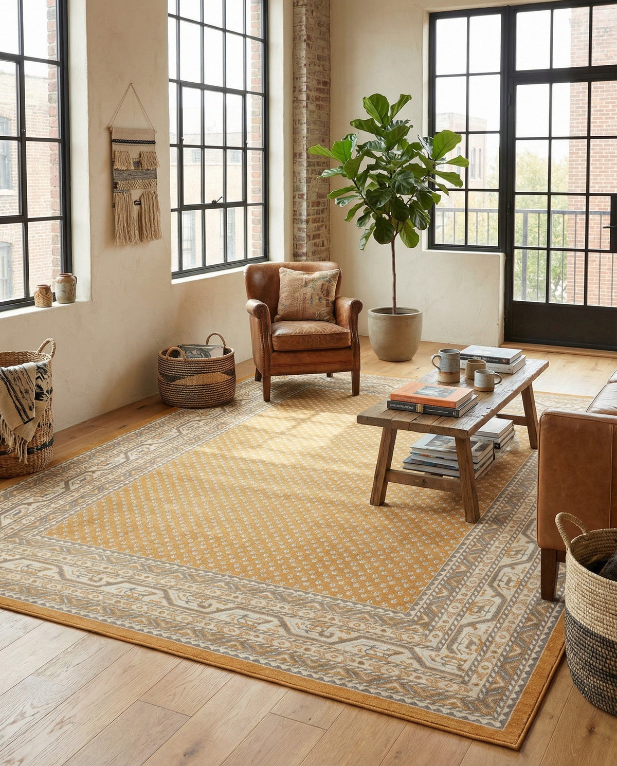 Soho Elegance Collection Area Rug -  Mercer (Orange) Rectangle Orange  lifestyle 14