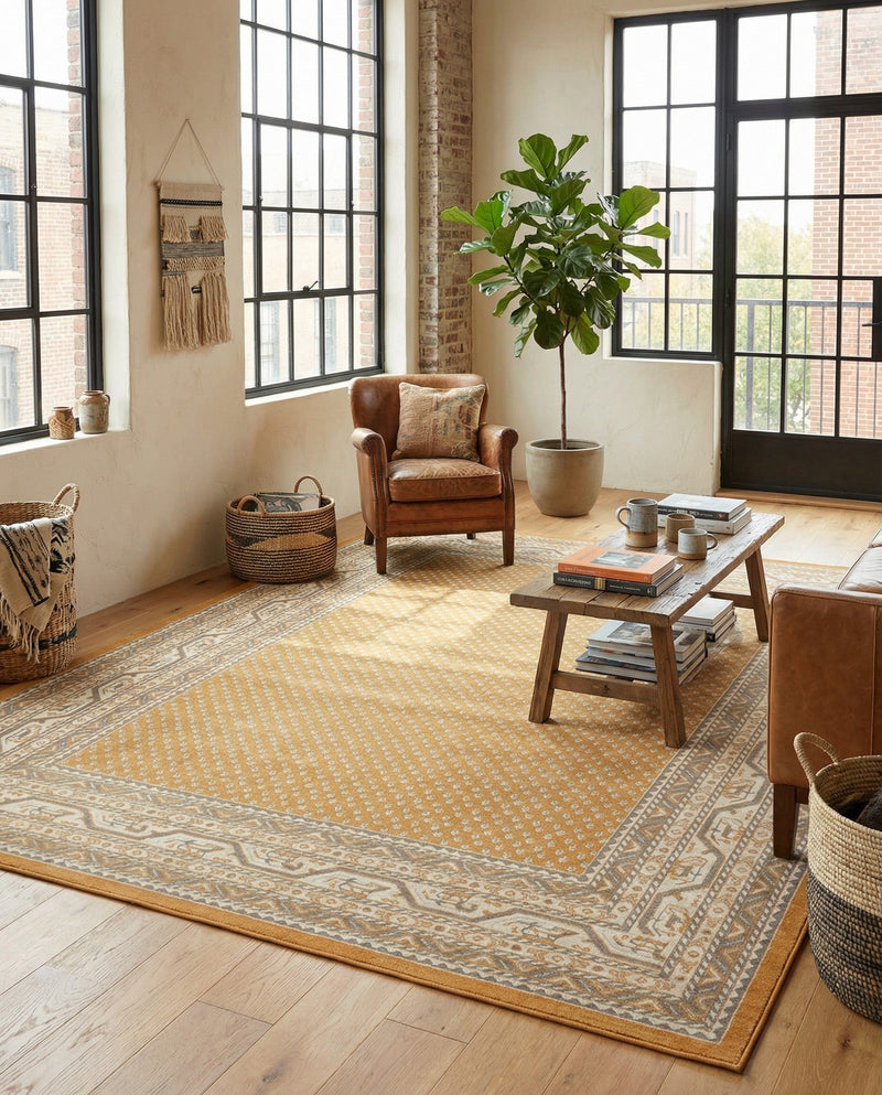 Soho Elegance Collection Area Rug -  Mercer (Orange) Rectangle Orange  lifestyle 14