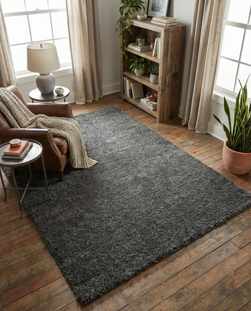 Cozy Comfort Shag Collection Area Rug - Haven (Smoke Gray) Rectangle Smoke Gray  lifestyle 16