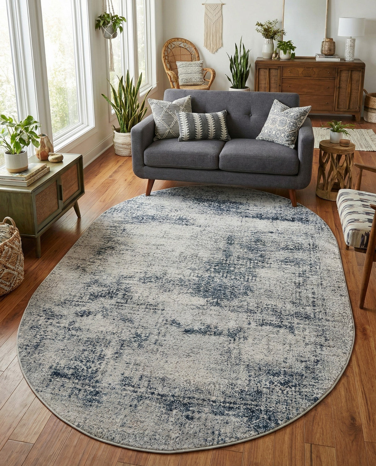 Bloomsbury Elegance Collection Area Rug -  Pimlico Oval Blue  lifestyle 132