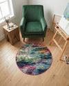 Chromatic Oasis Collection Area Rug -  Oasis Round Multi  lifestyle 78