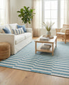 Seaside Stripes Collection Area Rug - Cabana (Light Aqua) Rectangle Light Aqua  lifestyle 7