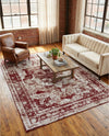 Riviera Elegance Collection Area Rug -  Menton (Burgundy) Rectangle Burgundy  lifestyle 33
