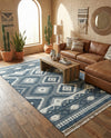 Sahara Chic Collection Area Rug -  Fez Rectangle Blue  lifestyle 36