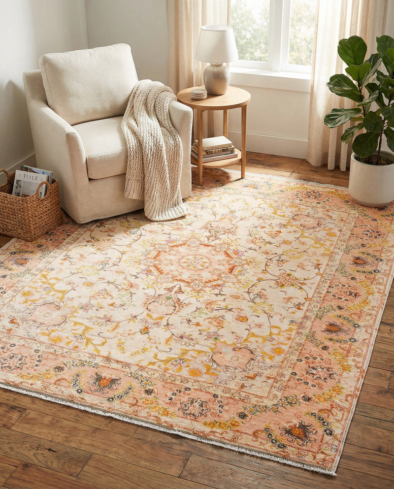 Bazaar Chic Collection Area Rug -  Fez Square Ivory and Gold  lifestyle 55