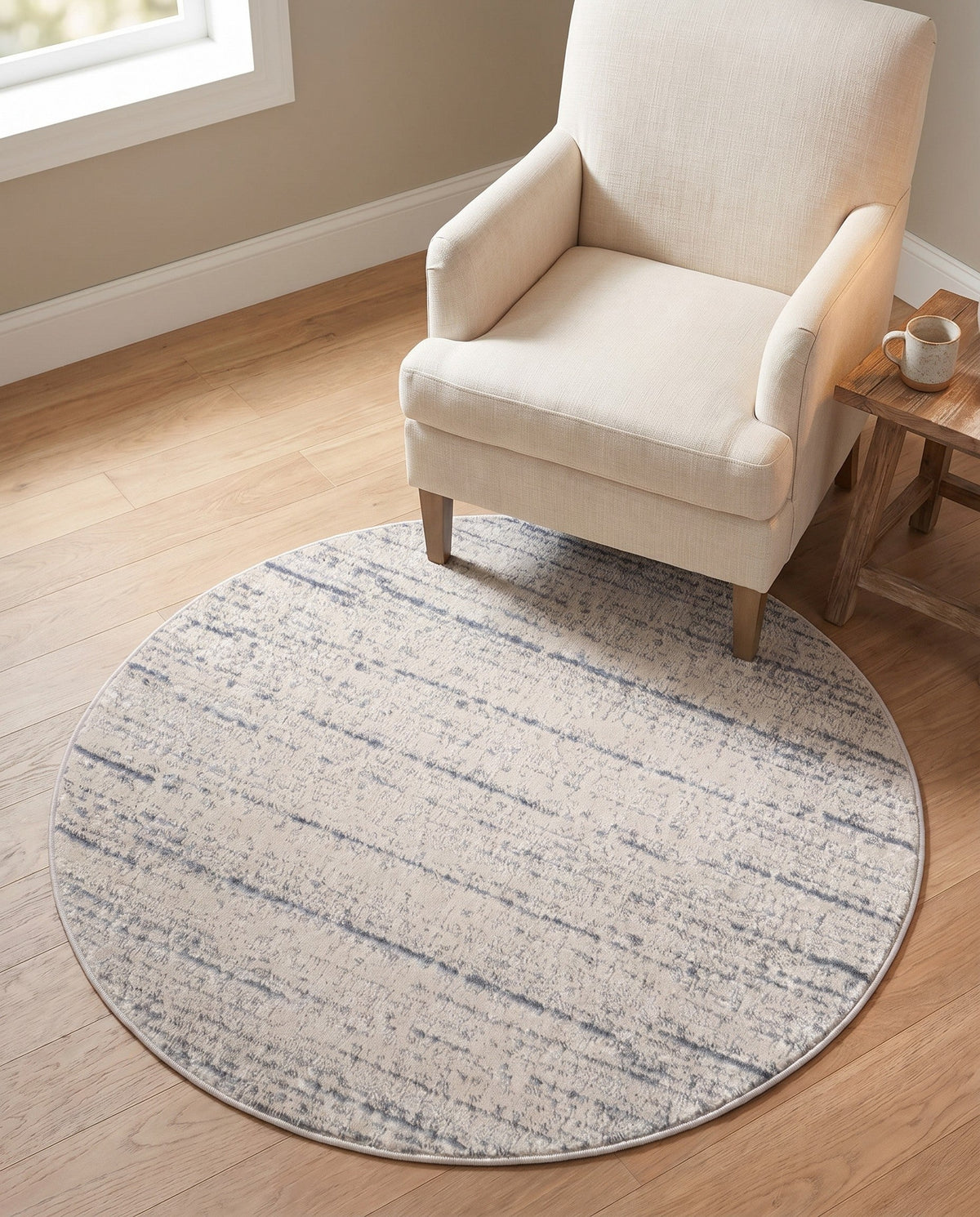 Serenity Sands Collection Area Rug -  Tranquilbay Round Cream  lifestyle 89