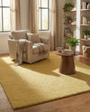 Solid Shag Seaside Collection Area Rug - Azure Cove (Yellow) Rectangle Yellow  lifestyle 10